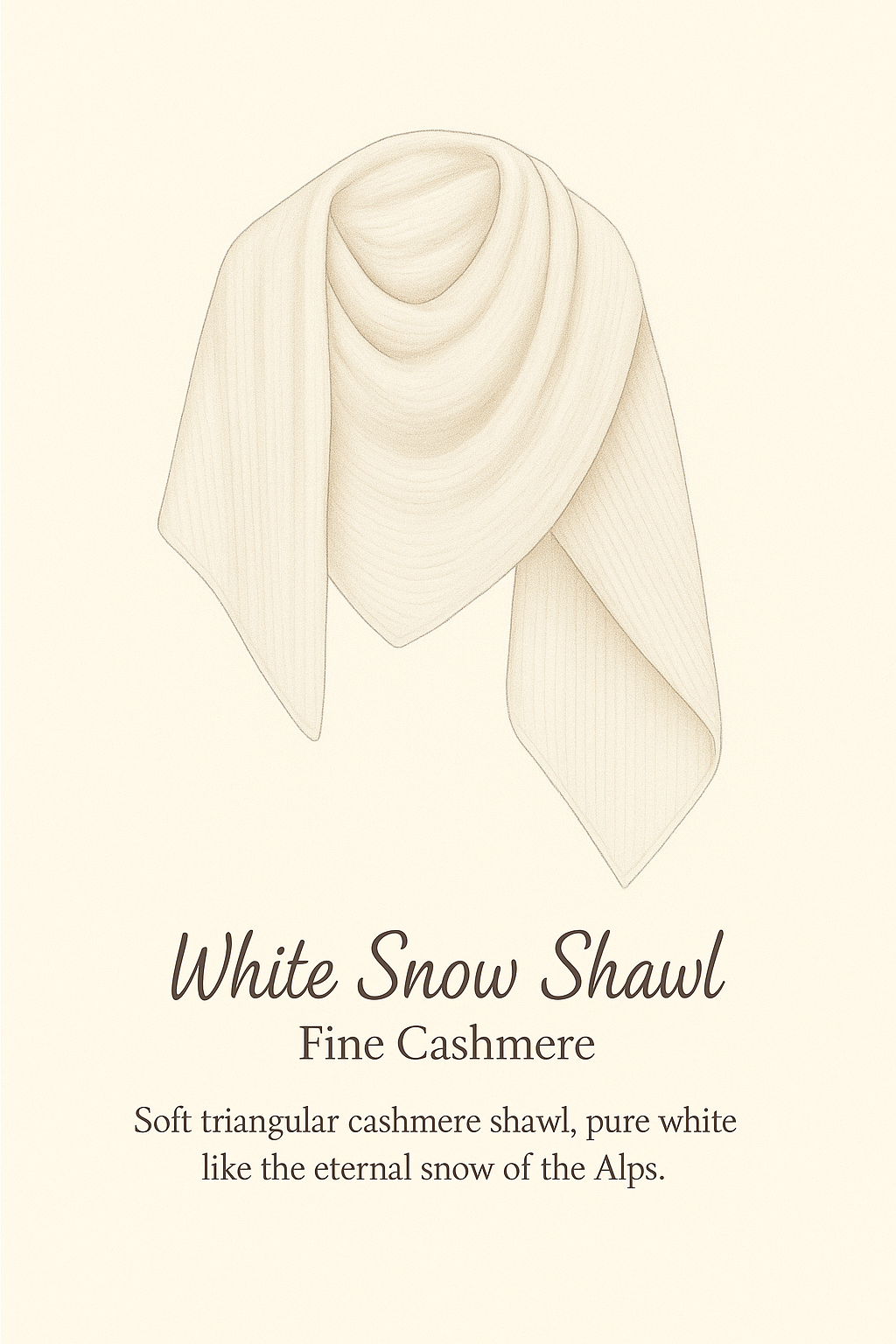 Between Peaks Shawl " Eternal Snow"