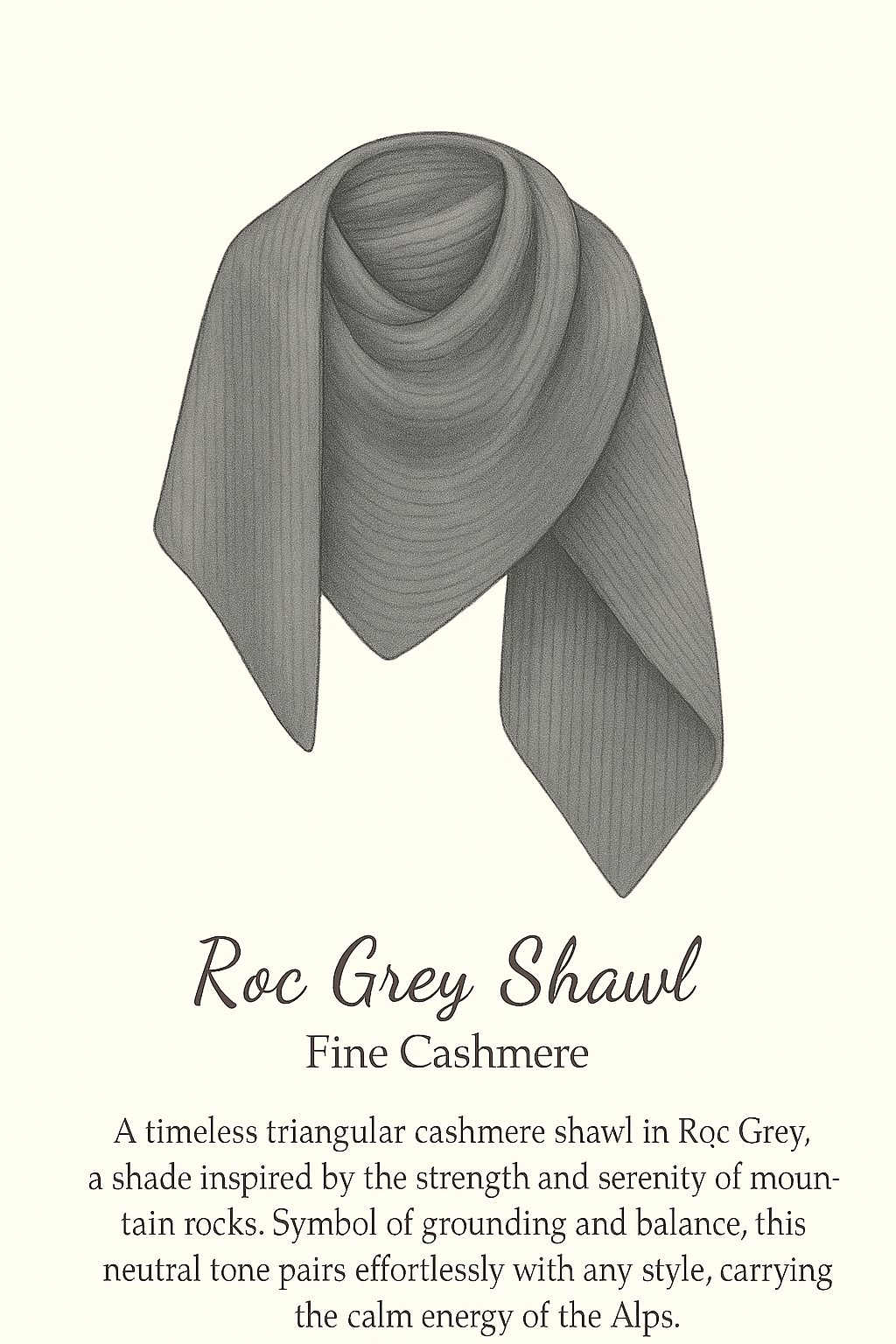 Between Peaks Shawl " Roc Grey"