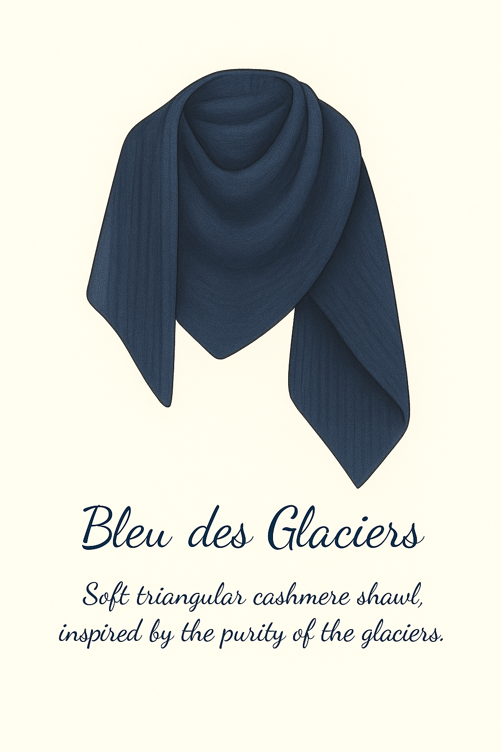 Between Peaks Shawl " Bleu des Glacier"
